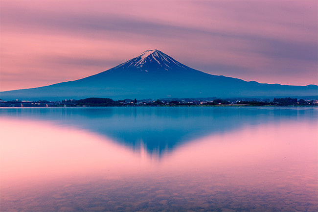日本富士山夕阳风景图片素材